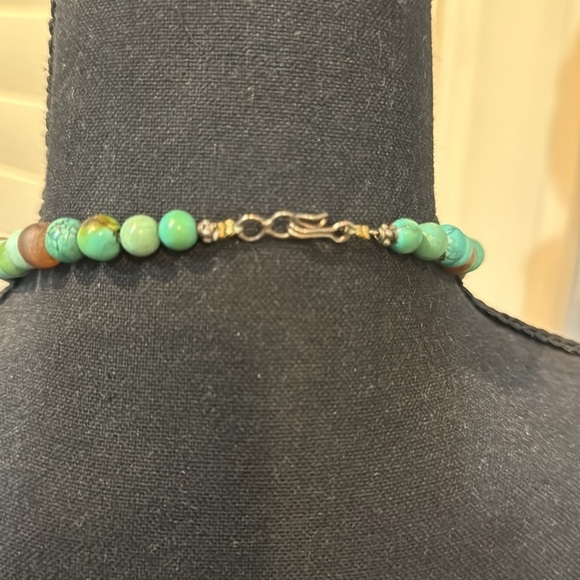 Bohemian Long Chunky Multi color Beaded Faux Turquoise Necklace - Picture 5 of 7